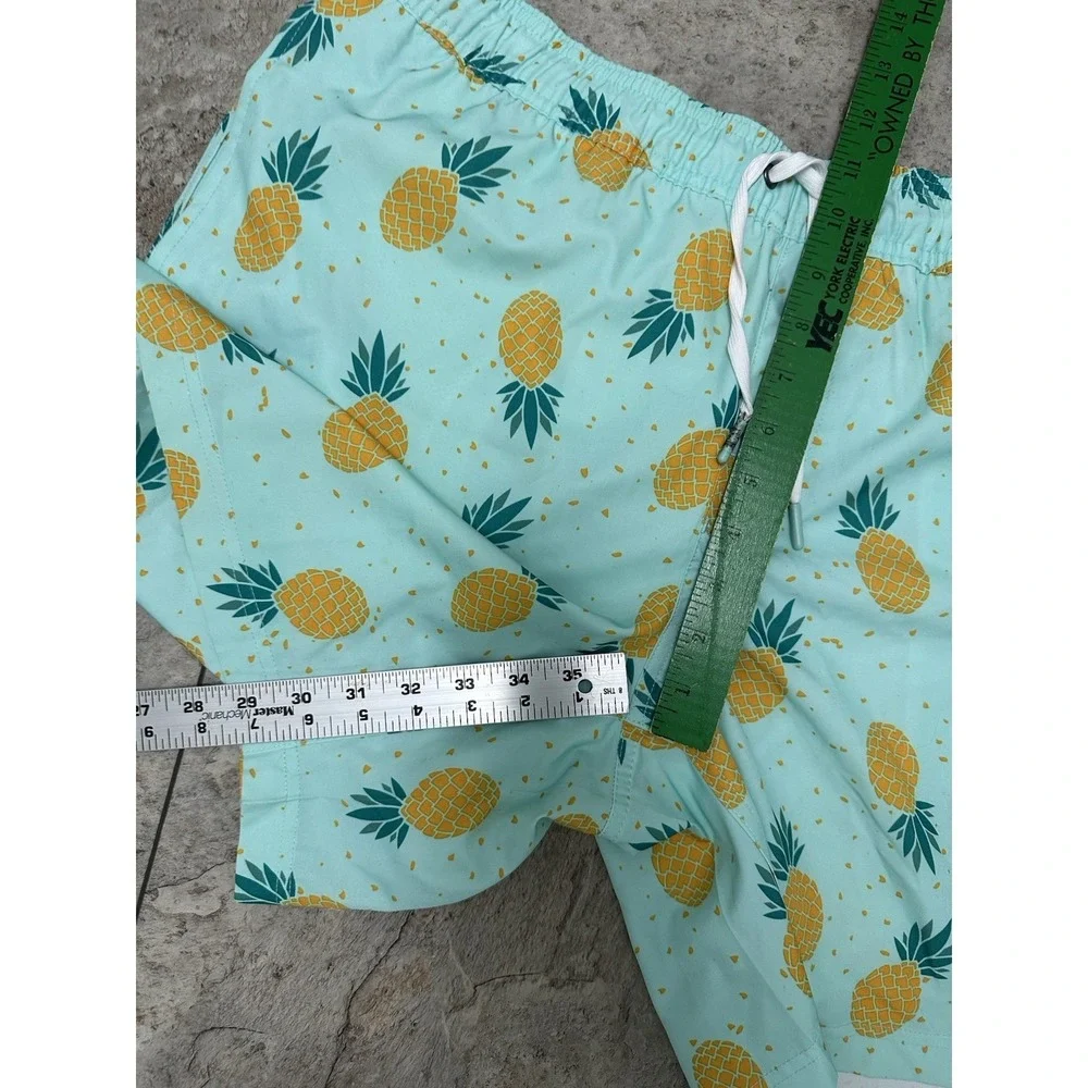 Members Mark All Over Print, Men's Large, Green Yellow, Pineapples, Swim Trunks